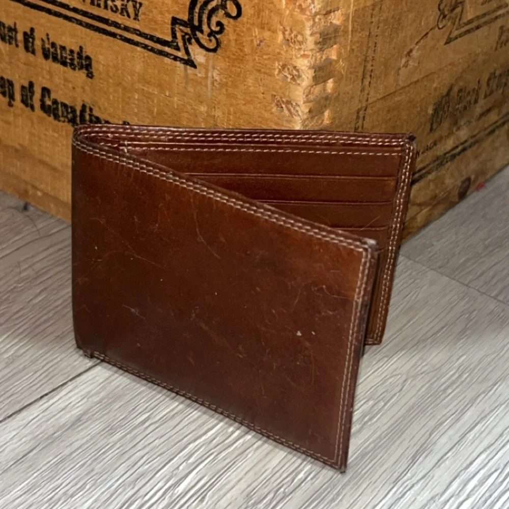 Stafford men's full-grain leather bifold wallet